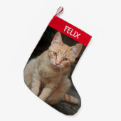 ペットの猫の写真を作成する スモールクリスマスストッキング (正面 (吊り時))