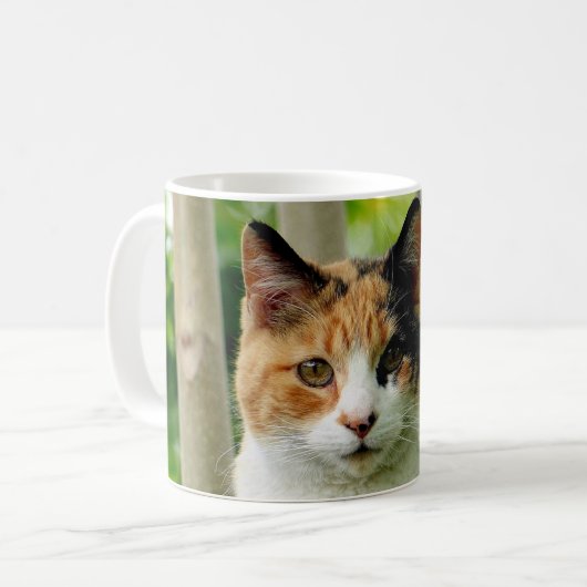 ペットの猫の写真を入れたマグカップ コーヒーマグカップ (正面左)