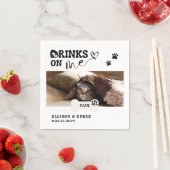 ペットの猫の名前と写真を入れたオリジナルドリンクナプキン スタンダードカクテルナプキン (インサイチュ)