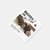 ペットの猫の名前カスタム写真 ドリンクは私に 面白い スタンダードカクテルナプキン (角)