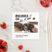 ペットの猫の名前 カスタム写真 飲み物は私 Funny スタンダードカクテルナプキン (インサイチュ)