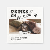ペットの猫の名前 カスタム写真 飲み物は私 Funny スタンダードカクテルナプキン (正面)