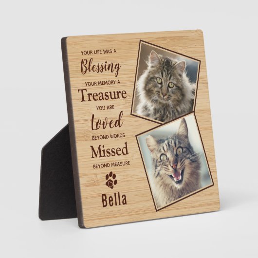 ペットの猫の追悼写真 フォトプラーク (正面)
