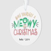 ペットの猫は、クリスマスが小さくてかわいい赤緑 オーナメント (正面)