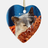 ペットの猫や犬の写真記念パーソナライズされた館 セラミックオーナメント (右)