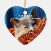 ペットの猫や犬の写真記念パーソナライズされた館 セラミックオーナメント (裏面)