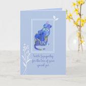 ペットの猫を失ったことへの哀悼 カード (黄色い花)