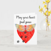 ペットの猫を失ったことへの哀悼　哀れみ　グリーティングカード カード (黄色い花)