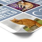 ペットの猫メモリアル写真コラージュ ポスター (角)