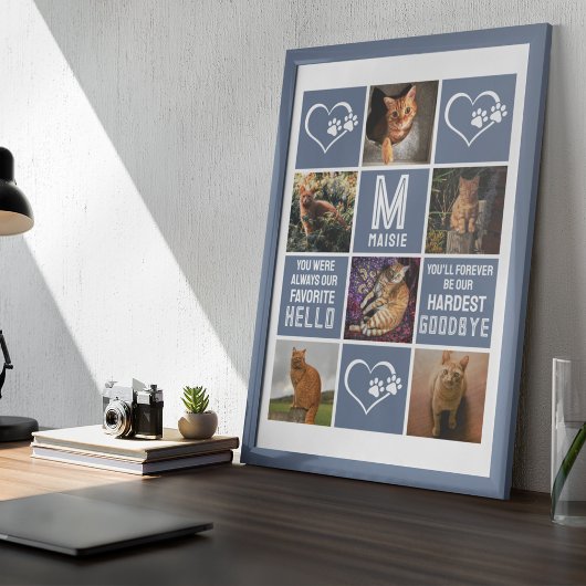 ペットの猫メモリアル写真コラージュ ポスター