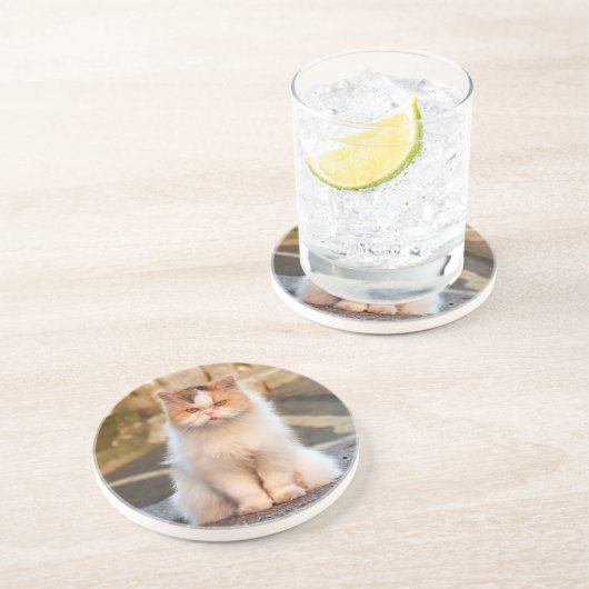 ペットの猫写真を作パーソナライズされたる コースター (側面)