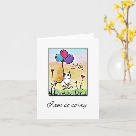 ペットの猫同情カードをなくすこと カード (黄色い花)