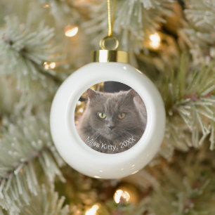 ペットの猫 犬 クリスマス オーダーメイド セラミックボールオーナメント