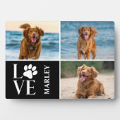 ペットの現代的な犬愛好家 3 枚の写真のコラージュ フォトプラーク (正面)