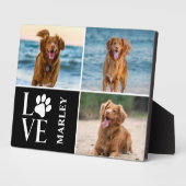 ペットの現代的な犬愛好家 3 枚の写真のコラージュ フォトプラーク (側面)