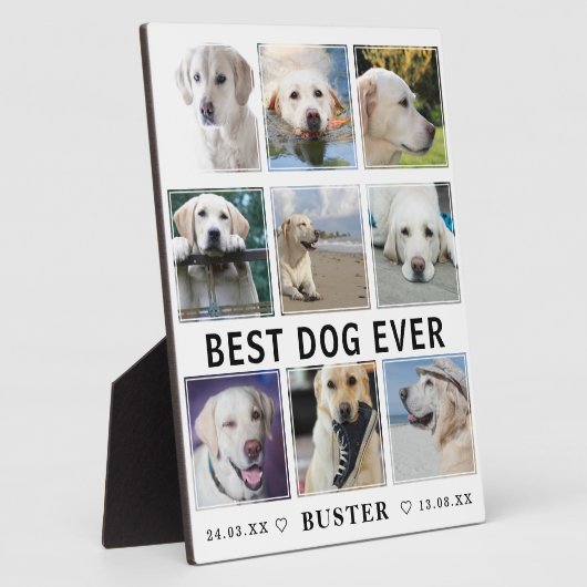ペットの現代的な追悼 | 最高の犬の写真コラージュ フォトプラーク (側面)