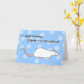 ペットの白ネズミ。バースデー カード (黄色い花)