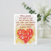 ペットの真の友人引用文 ポストカード (スタンド正面)