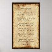 「ペットの祈りの言葉」メモリアル詩のパチメントポスター ポスター (正面)