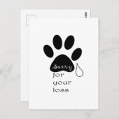 ペットの紛失を申し訳なく悔やみや弔慰カード ポストカード (正面/裏面)