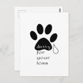 ペットの紛失を申し訳なく悔やみや弔慰カード ポストカード (正面/裏面)