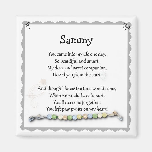 ペットの紛失マグネットに手でプリントしたハート マグネット (正面)