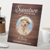 ペットの結婚シグネチャードリンクドッグバーカクテル 台座サイン (インサイチュ)