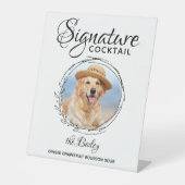 ペットの結婚シグネチャードリンクドッグバーカクテル 台座サイン (正面)