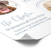 ペットの結婚式用シグネチャードリンク 現代のほこりっぽい青いペット結婚式 ポスター (角)