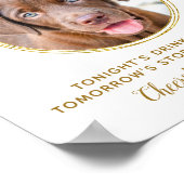 ペットの結婚式 オープンバー 犬 写真 エレガント ゴールド ドリンク ポスター (角)