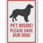 ペットの緊急警警告告 シール (正面)