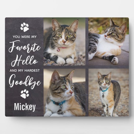 ペットの記念ペットのロストギフトキャットコラージュ フォトプラーク (正面)