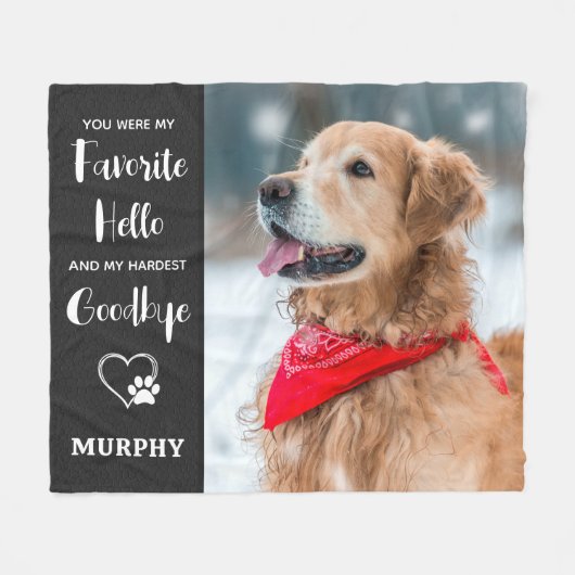 ペットの記念ペットの損失悔やみや弔慰記念撮影 フリースブランケット (正面(横))