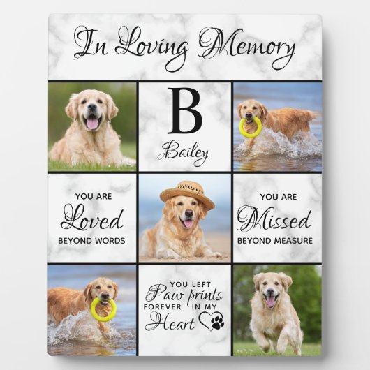ペットの記念ペットロス記念ユニーク5 Dog写真 フォトプラーク (正面)