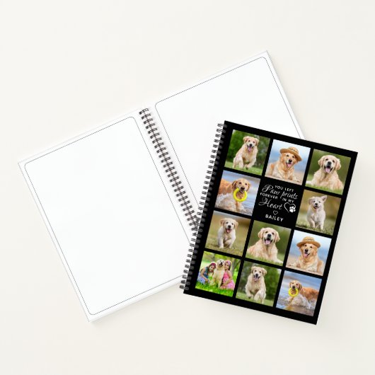 ペットの記念ペット損失記念ドッグフォトコラージュ ノートブック (内部)