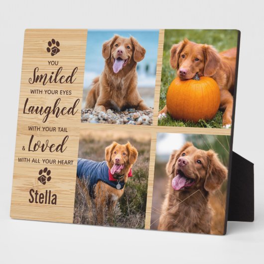 ペットの記念ペット損失記念フォトコラージュ フォトプラーク (側面)