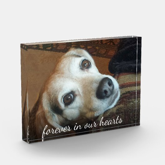 ペットの記念写真が永遠にハート フォトブロック (左)