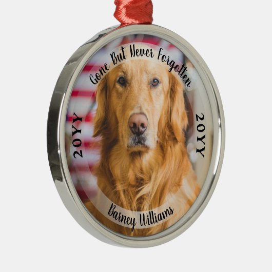 ペットの記念写真を忘れることはない メタルオーナメント (右)