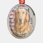 ペットの記念写真を忘れることはない メタルオーナメント (左)