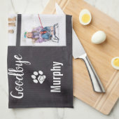 ペットの記念写真コラージュ キッチンタオル (四つ折り)