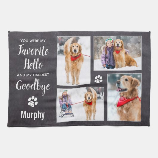 ペットの記念写真コラージュ キッチンタオル (横)
