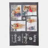ペットの記念写真コラージュ キッチンタオル (縦)