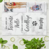 ペットの記念写真コラージュ キッチンタオル (折り畳み)