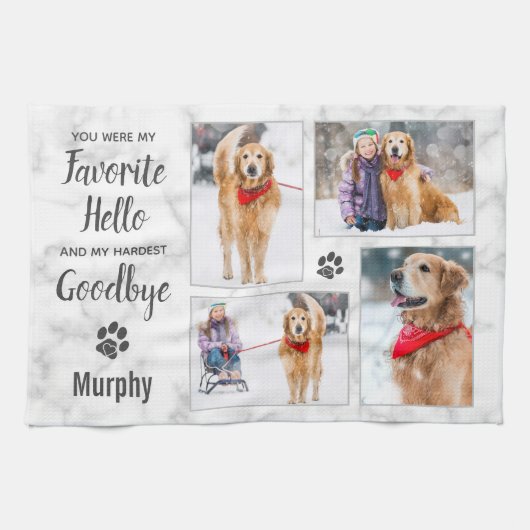 ペットの記念写真コラージュ キッチンタオル (横)