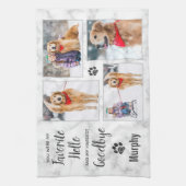 ペットの記念写真コラージュ キッチンタオル (縦)