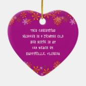 ペットの記念写真ハートクリスマス セラミックオーナメント (裏面)