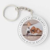 ペットの記念撮影は常に私たちのハートモダン写真 キーホルダー (正面)
