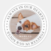 ペットの記念撮影は常に私たちのハートモダン写真 ラウンドシール (正面)