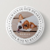 ペットの記念撮影は常に私たちのハートモダン写真 缶バッジ (正面)