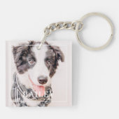 ペットの記念物が永遠にハート写真 キーホルダー (裏面)